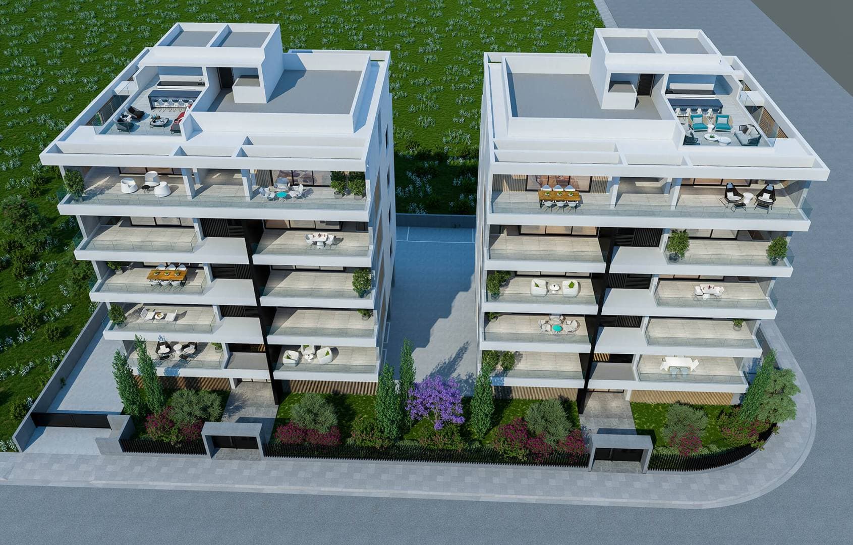 2-bedrooms apartments in Nicosia, Cyprus.