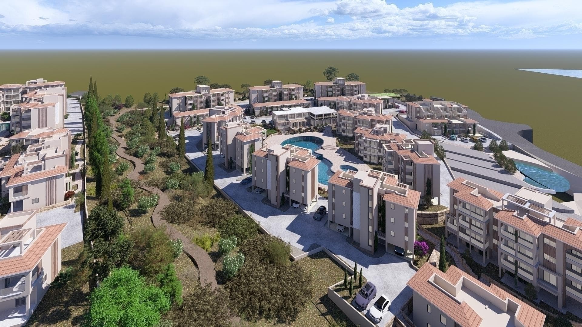 2-bedrooms apartments in Paphos, Cyprus.