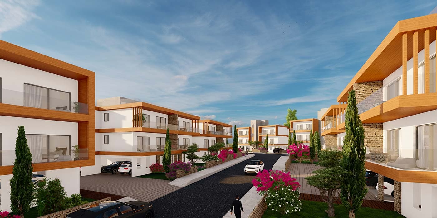 3-bedrooms apartments in Paphos, Cyprus.