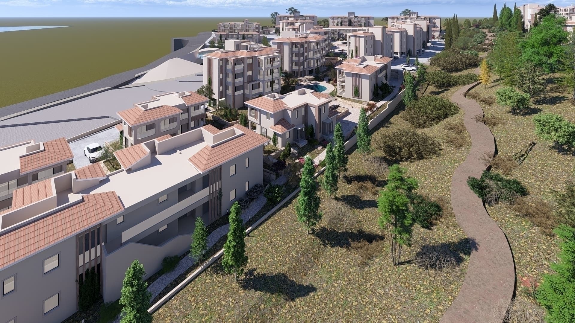 2-bedrooms apartments in Paphos, Cyprus.