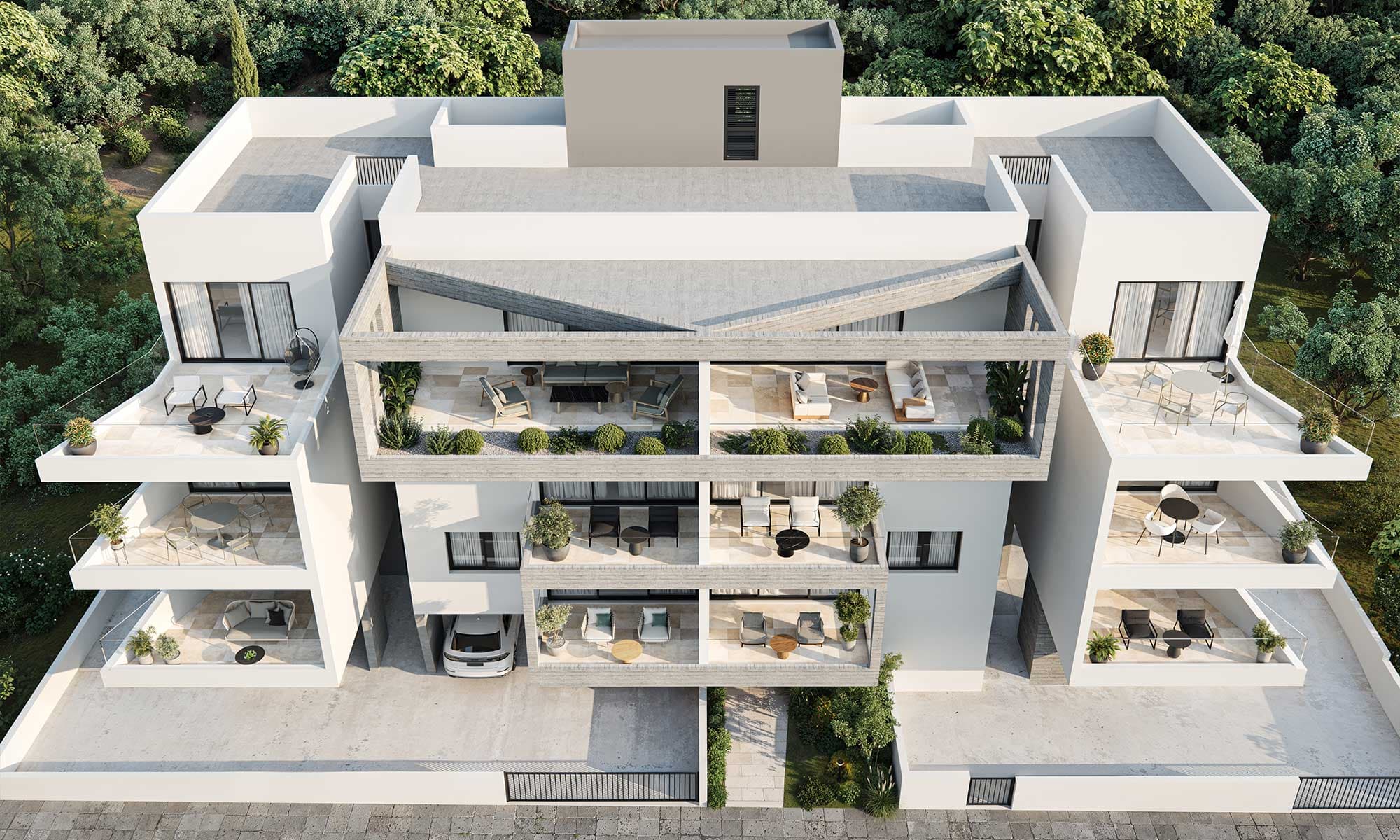 2-bedrooms apartments in Nicosia, Cyprus.