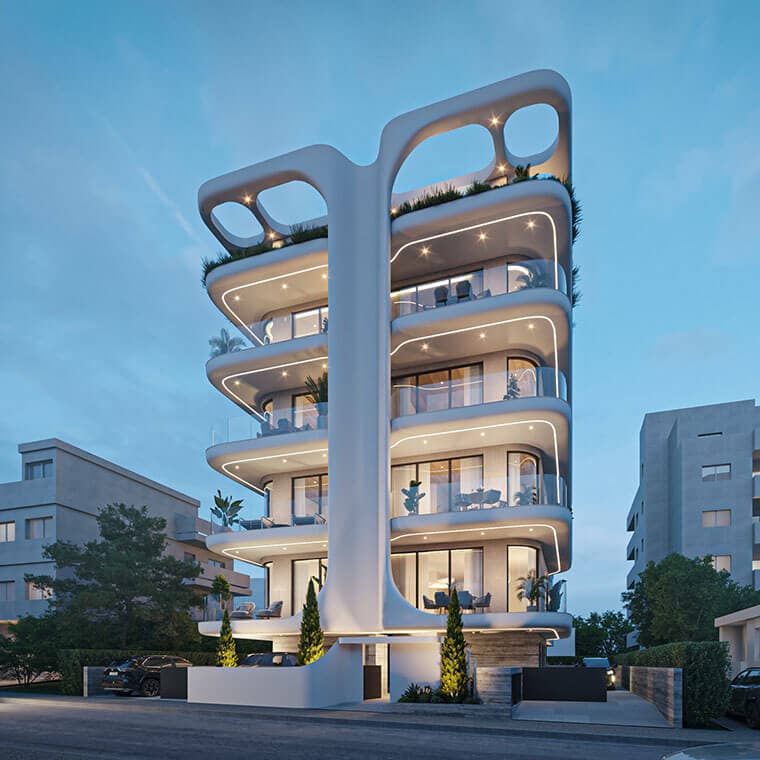 2-bedrooms apartments in Limassol, Cyprus.