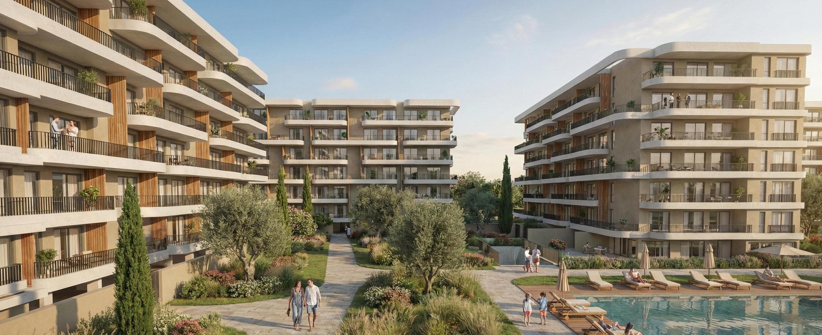 2-bedrooms apartments in Larnaca, Cyprus.