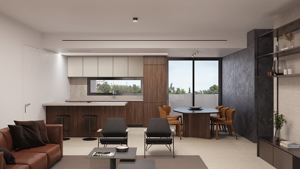 2-bedrooms apartments in Nicosia, Cyprus.