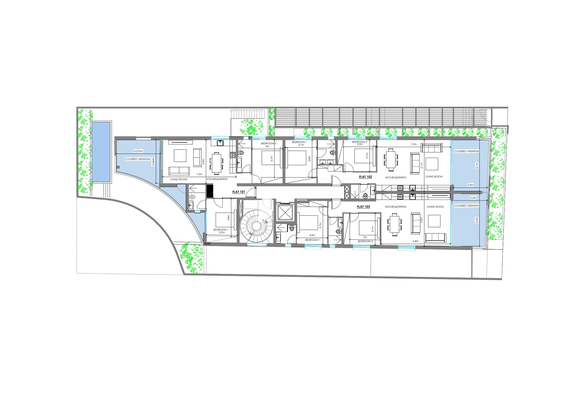 2-bedrooms apartments in Nicosia, Cyprus.