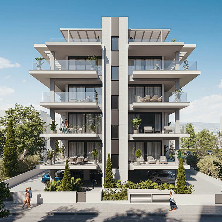 2-bedrooms apartments in Limassol, Cyprus.