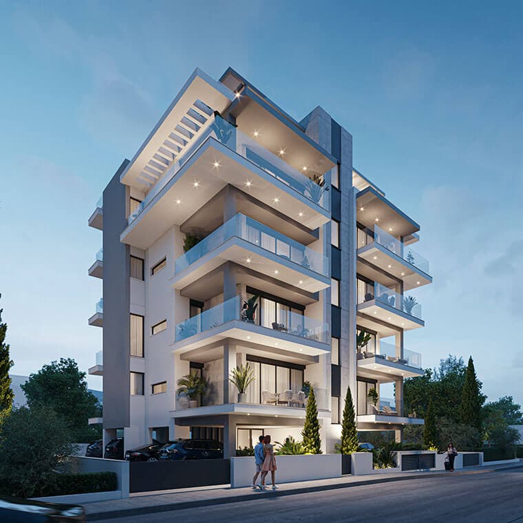 2-bedrooms apartments in Limassol, Cyprus.