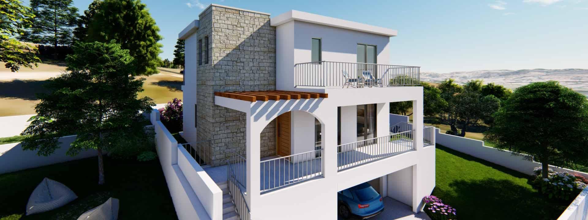 3-bedrooms house in Paphos, Cyprus.