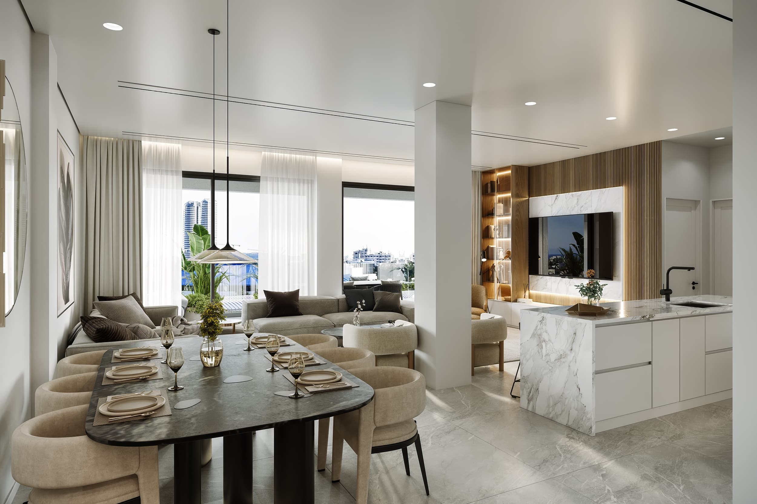 3-bedrooms apartments in Limassol, Cyprus.