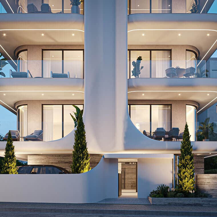 2-bedrooms apartments in Limassol, Cyprus.