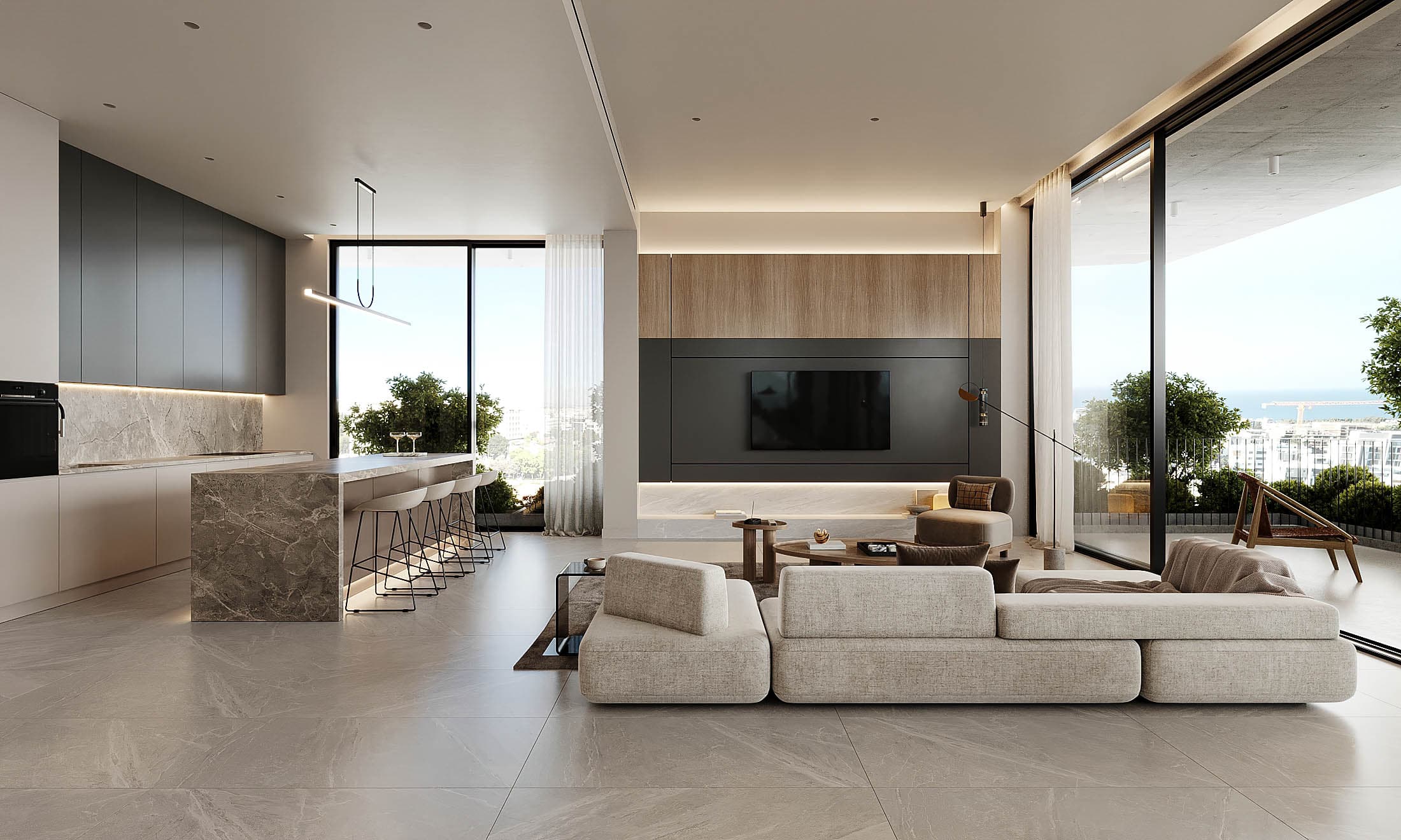 2-bedrooms apartments in Limassol, Cyprus.