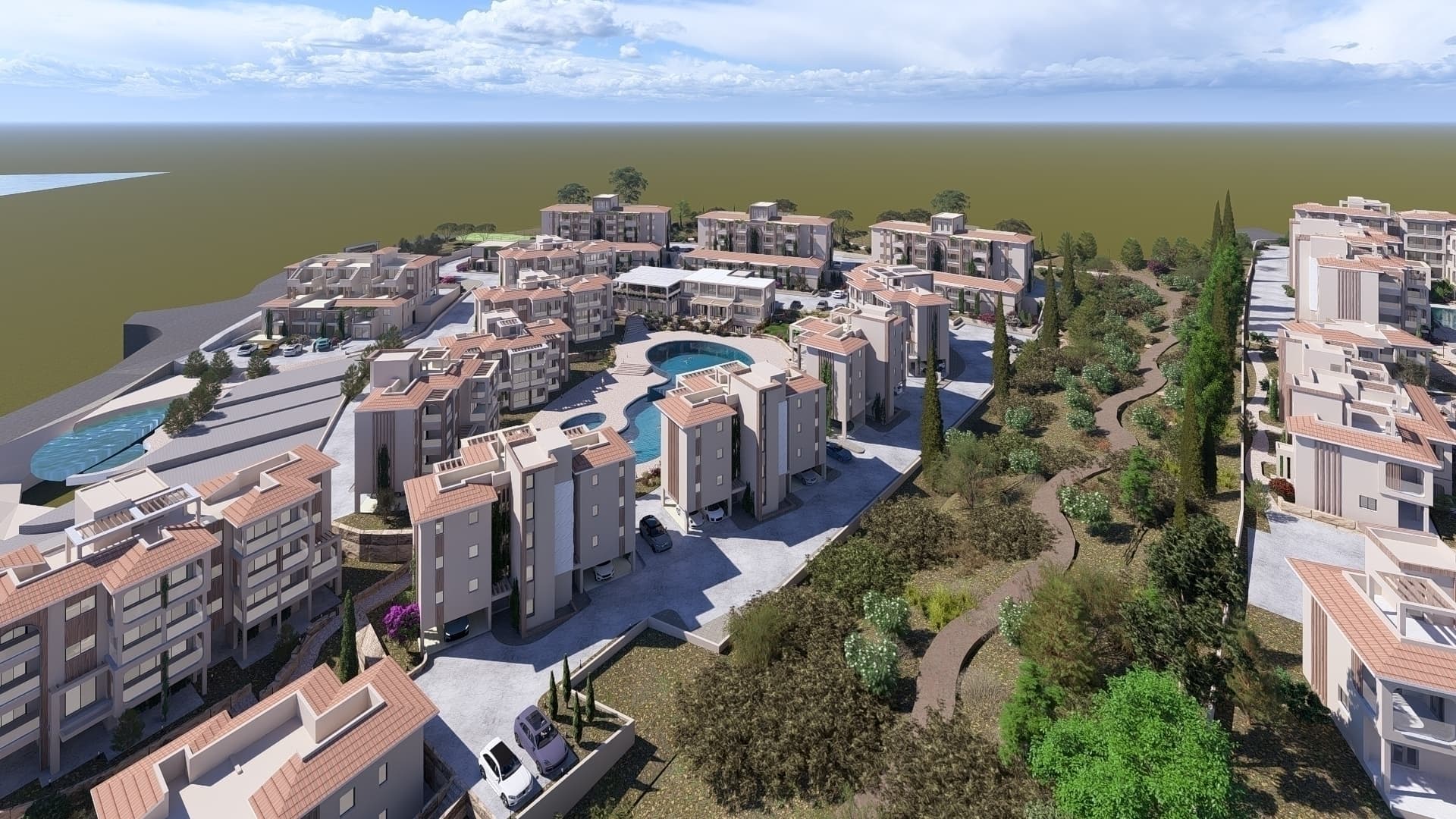 2-bedrooms apartments in Paphos, Cyprus.