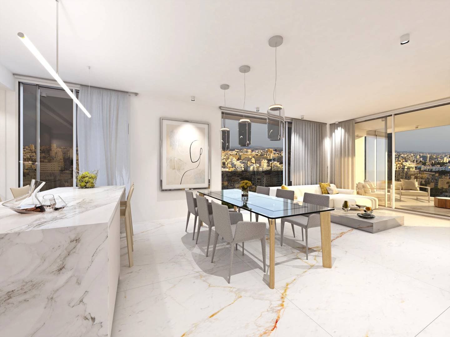 3-bedrooms apartments in Nicosia, Cyprus.