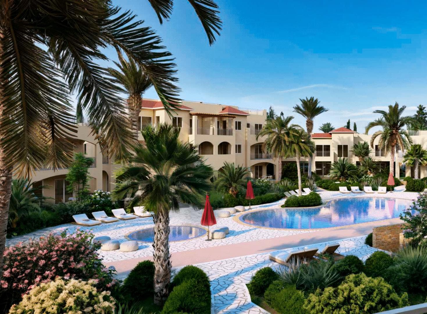 2-bedrooms apartments in Paphos, Cyprus.