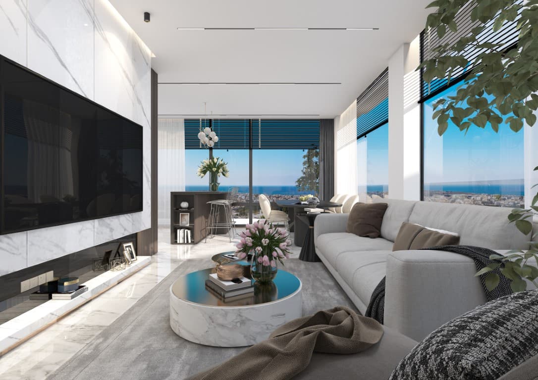 3-bedrooms apartments in Paphos, Cyprus.