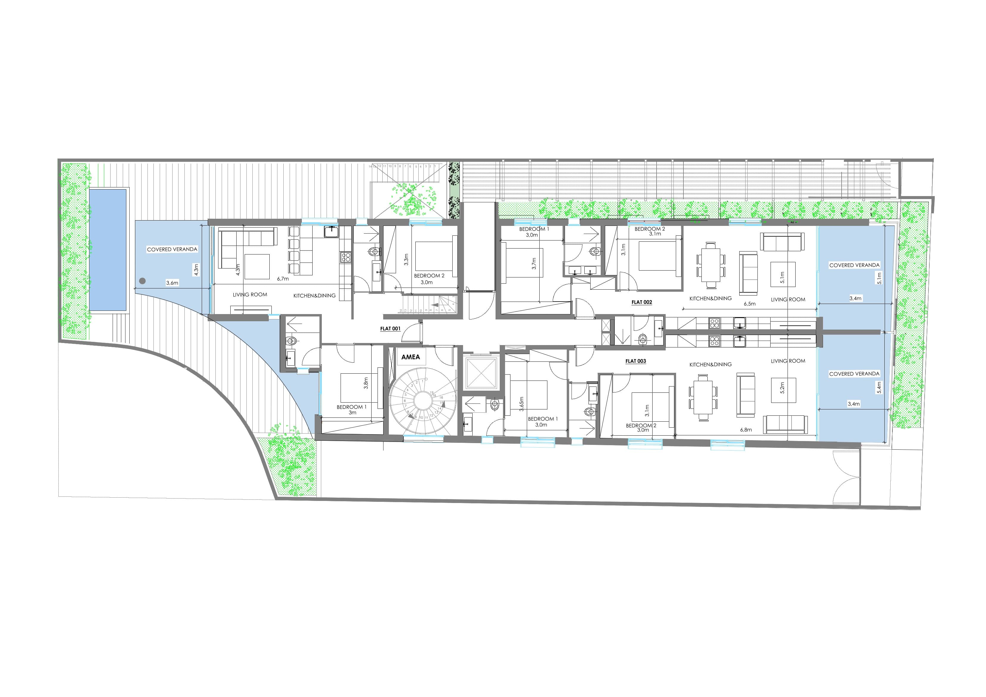2-bedrooms apartments in Nicosia, Cyprus.