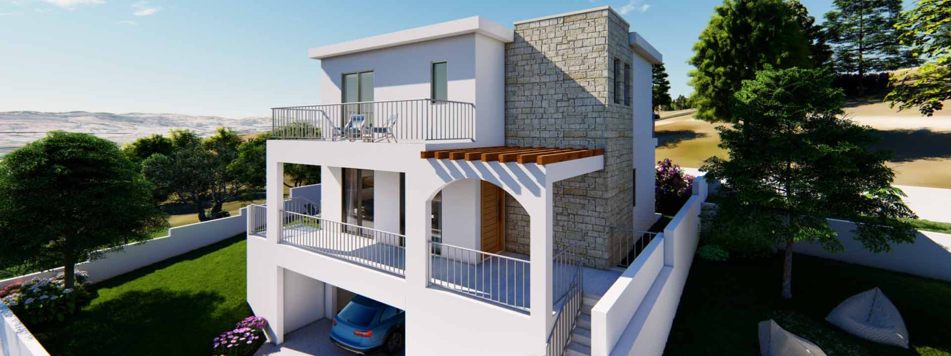 3-bedrooms house in Paphos, Cyprus.