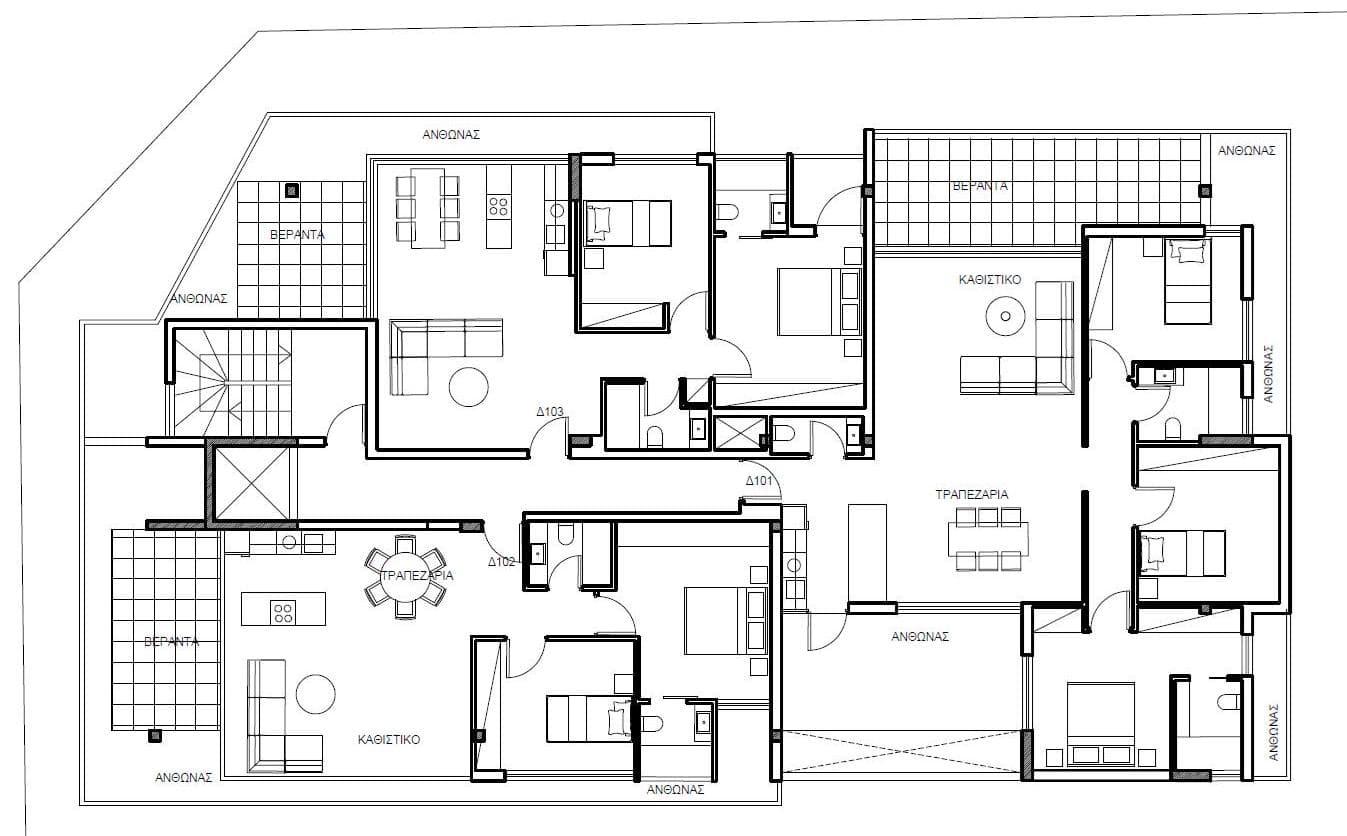 2-bedrooms apartments in Nicosia, Cyprus.