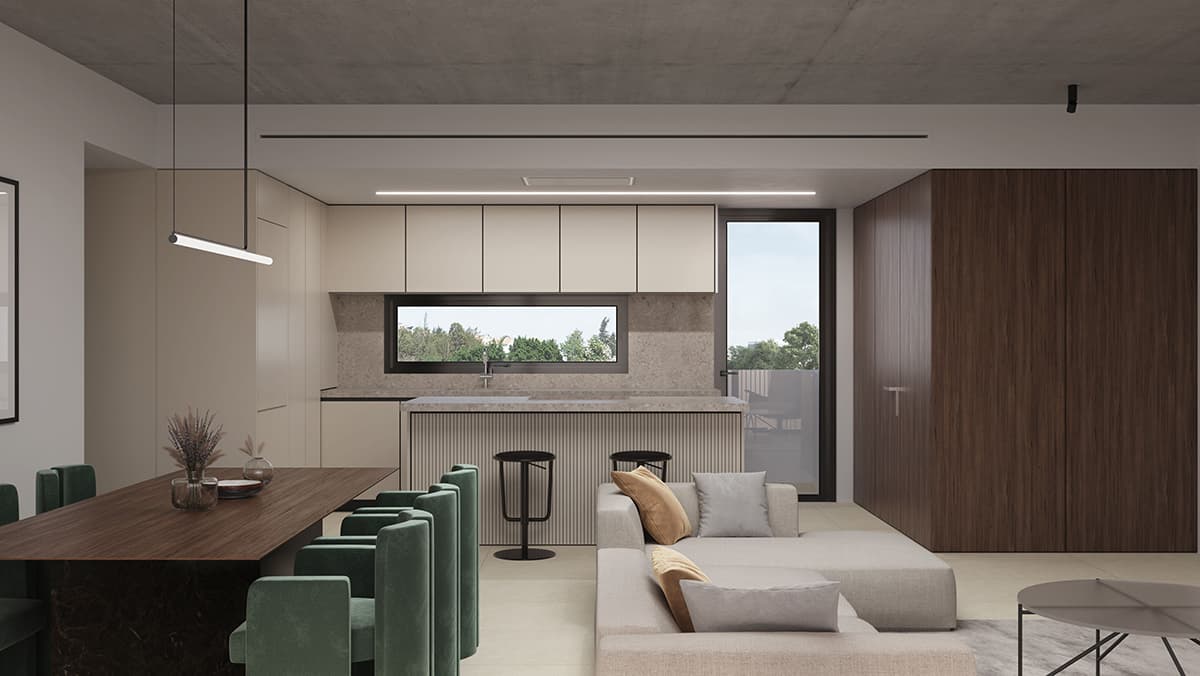 2-bedrooms apartments in Nicosia, Cyprus.