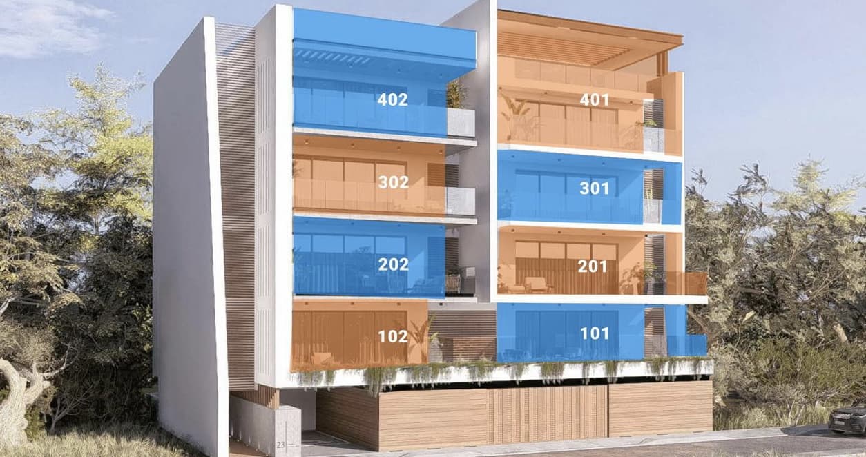 2-bedrooms apartments in Larnaca, Cyprus.